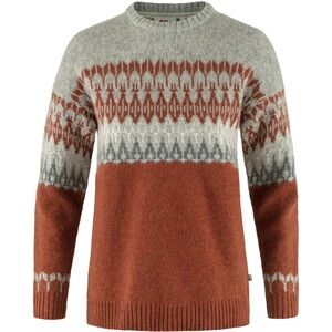 FJALLRAVEN Wool Fair Isle Sweater Orange - Medium